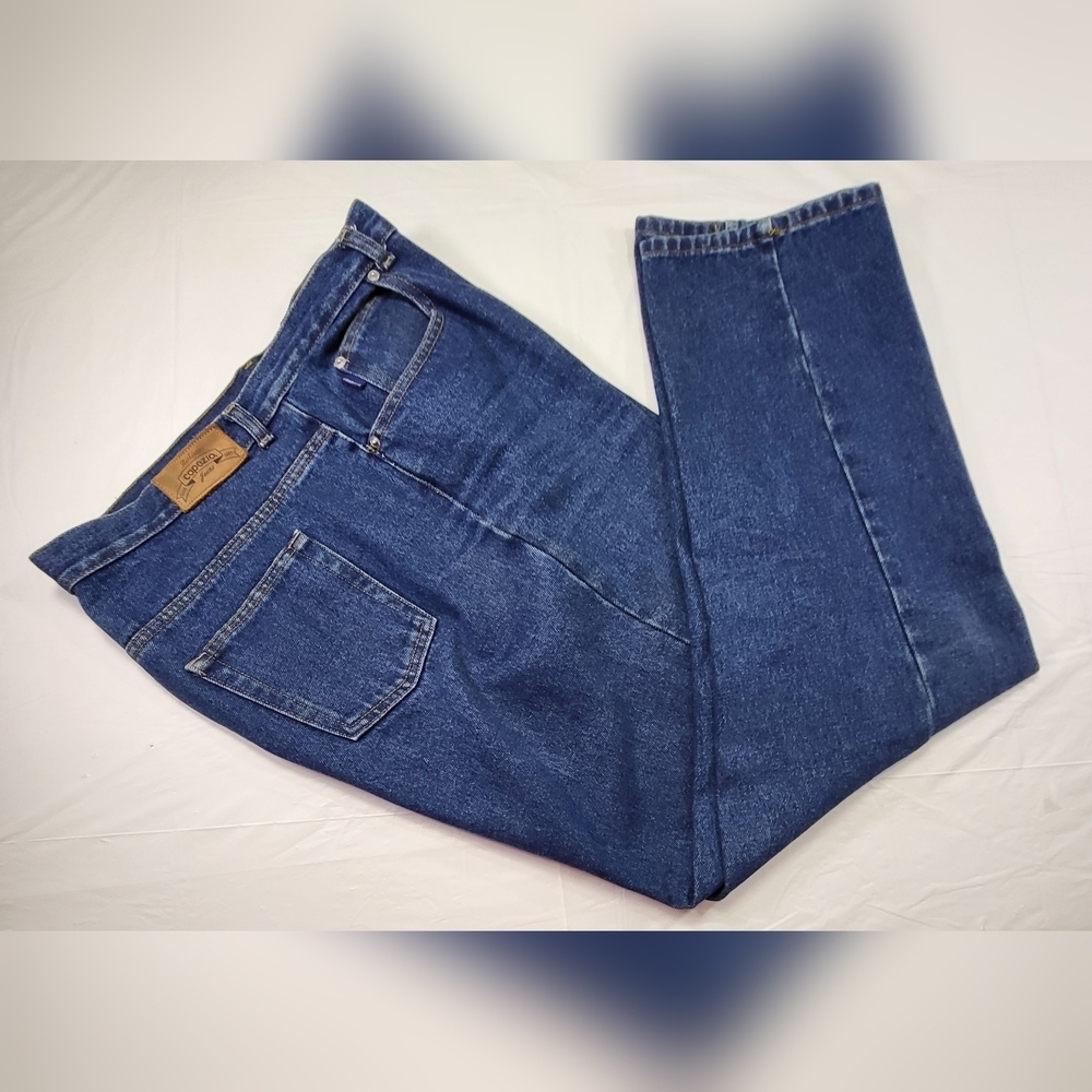Plus Size Vintage CAPEZIO High Waisted Straight Leg Blue Jeans, Size 16